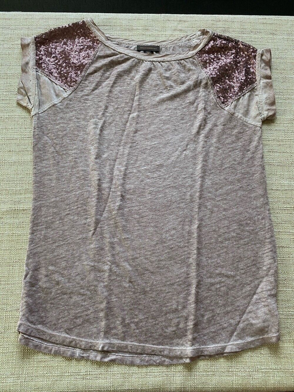 ADOLFO DOMINGUEZ T-shirt, Shoulder-hem glitter on the surface XS